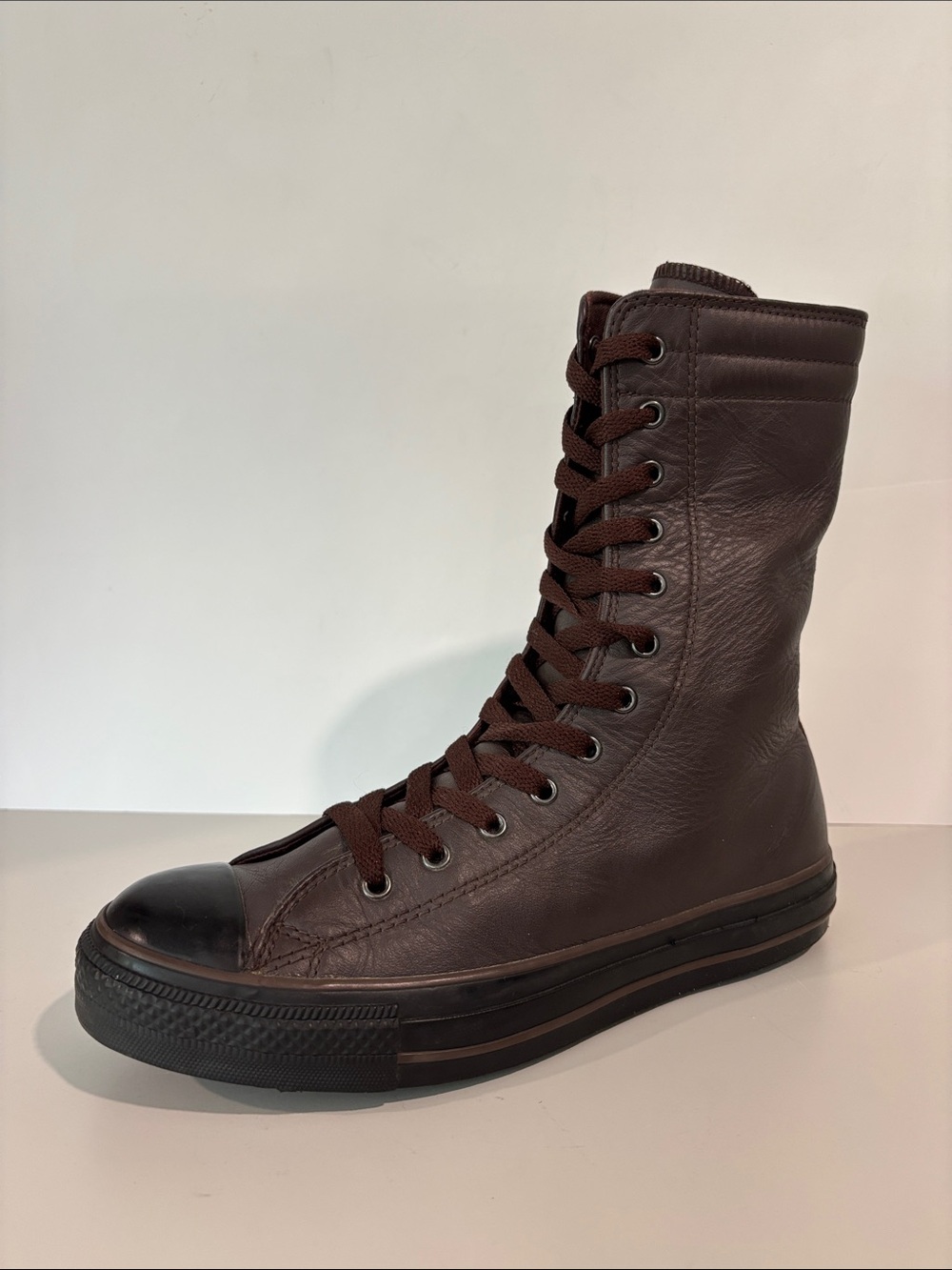 Converse XX-Hi Brown Leather Knee High Chuck Taylor Boots Size 8 W, Converse 6 - Picture 3 of 13